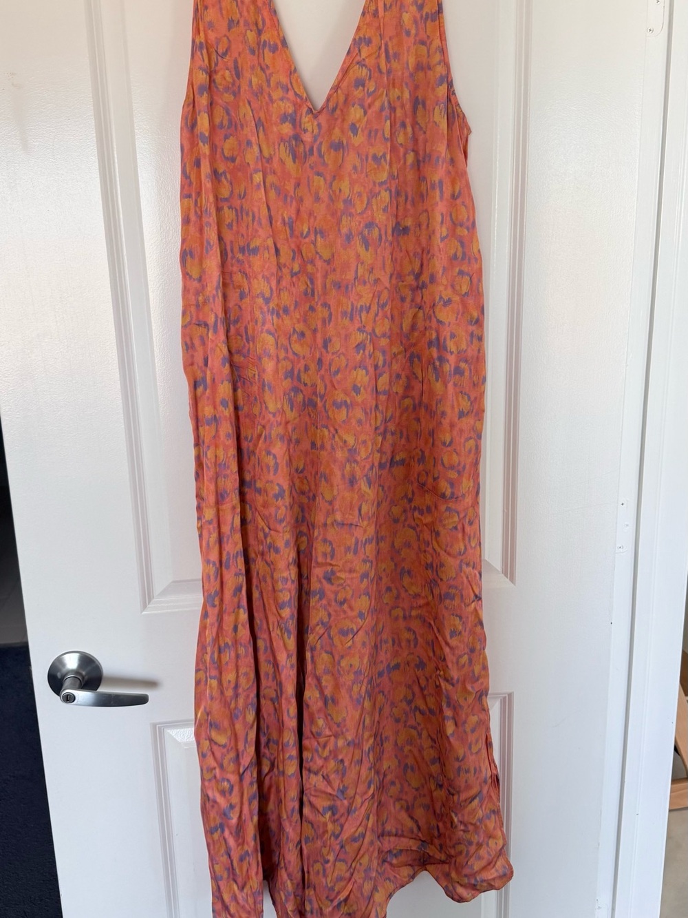Women's Pink Leopard V-Neck Jumpsuit